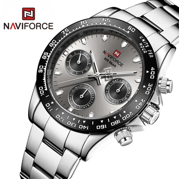  NAVIFORCE Top Brand de ceasuri de Lux Barbati Casual Moda Cuarț Ceasuri cu Display Data de Oțel Inoxidabil rezistent la apa Bratara Ceas