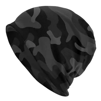  Negru Camuflaj De Model Capota Femme Hip Hop Pălărie Tricot Pentru Femei Barbati Iarna Cald Armată Militar De Camuflaj Căciuli Capace