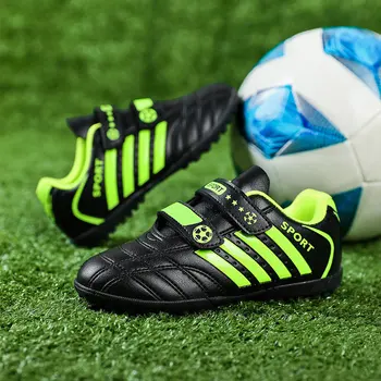  Negru Verde Triple Copii Pantofi de Fotbal în aer liber Gazon Non-alunecare de Copii Adidasi Baieti Ghete de Fotbal de la 10 la 16 zapatos de futbol