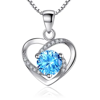 New Sosire Argint Placat cu Dragoste Inima Pandantiv cu Diamante în Formă de Inimă Colier Simplu Moda Colier Pandantiv pentru Femei Cadouri