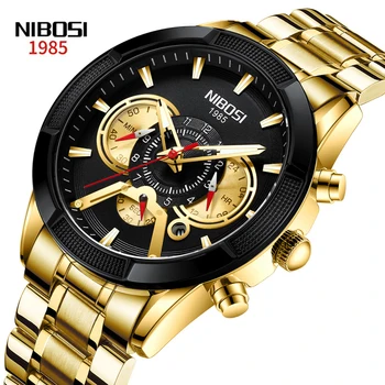  NIBOSI 2022 Nou Mens Ceasuri de Top de Brand de Lux de Aur Cuarț Ceas pentru Bărbați Impermeabil Sport Cronograf Ceasuri Relogio Masculino