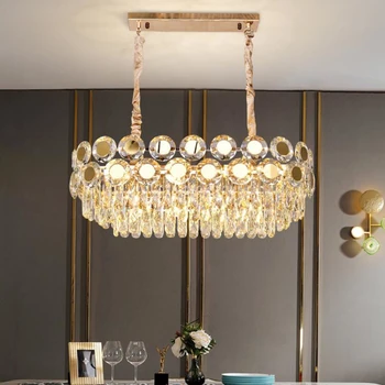  Noi cristal de lux restaurant cu bucatarie candelabru de aur camera de zi de decorare dormitor lampa moderne de iluminat cu LED