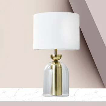  Nordic Art Deco Bază De Sticlă Material Abajur De Lampă De Masă Pentru Hotel Dormitor Living Room Designer Villa Noptiera Fixare Lumina Led-Uri