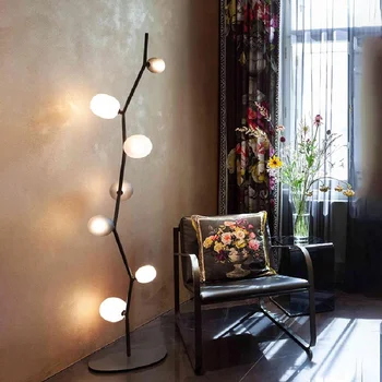  Nordic Design Creativ Ivy Umbra De Sticlă Led-Uri Lampa De Podea Camera De Zi Decor Acasă Canapea Colț În Picioare Dormitor Lumina Lampă De Noptieră