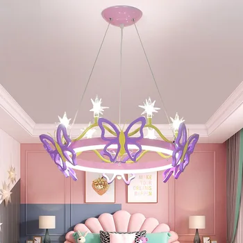  Nordic fluture de lumină plafon copii kawaii cameră decor dormitor plafon rotund roz deschis fata de camera de lumina camera de printesa lumina