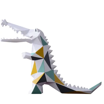 Nordic Geometrice Animal Culoare desen Animat Crocodil Rășină Ornamente Model de Camera Dormitor TV Cabinet de Casa Mobilier Decor Meserii