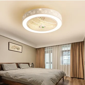  Nordic Moderne LED Silent Fan Simplu de Lumină Dormitor, Living, Masa de Sufragerie de Control de la Distanță de uz Casnic Corpuri de Iluminat Decorative