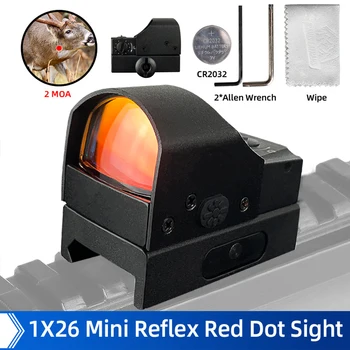  Noua Tactică de Vânătoare 1X Mini Red Dot Domeniul Holografic Pușcă domeniul de Aplicare Reflex Red Dot Optica Vedere domeniul de Aplicare pentru Airsoft