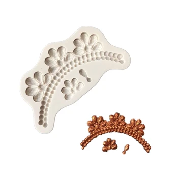  Noul Model de Colier Relief Silicon Mucegai Tort Fondant de Ciocolata Mucegai Tort Decorare DIY de Copt Gem de Bijuterii H362