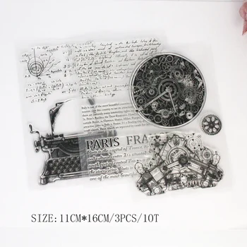  Noul Retro Ceas Mecanic engleză Scrisoare de Timbru Silicon Transparent Sigiliu DIY Album Foto Transparent Album Felicitare