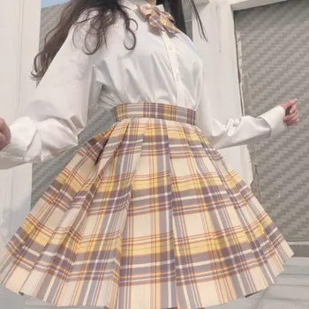  Noul Student Japonez Maneca Lunga Jk Uniformă Costum de Haine pentru Fete de Liceu Fuste Plisate Cămașă Albă Anime Cosplay Seifuku
