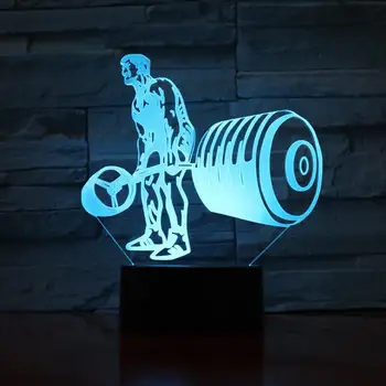  Noutatea Greutate de Ridicare 3D Lumina de Noapte În 7 Culori Schimbare Acrilice USB Vizuale Lampa de Birou Decor Acasă LED Noptiera Somn de Iluminat Cadouri