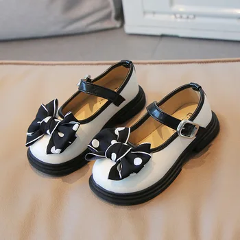  Nouă Fete Pantofi de Piele 2022 Primavara pentru Copii Pantofi Dantela Arc Printesa Patru Sezoane Pantofi Rochie Petrecere de Nunta Pantofi H320