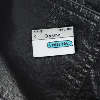  Obama mi-e Dor de Tine brosa text creativ aliaj insigna rucsac accesorii guler pin