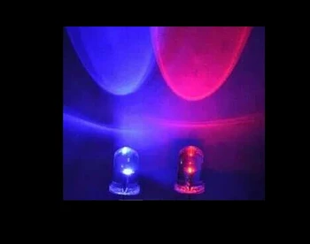  Ochi-Prinderea Prin Gaura Dublu Intermitent 5MM Rosu/Albastru LED Pentru Craciun etc