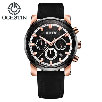 OCHSTIN Mens Watch Top Brand de Lux Cronograf Sport Cuarț Ceas de mână pentru Bărbați din Piele Militare de Afaceri Ceas Masculin Ceas