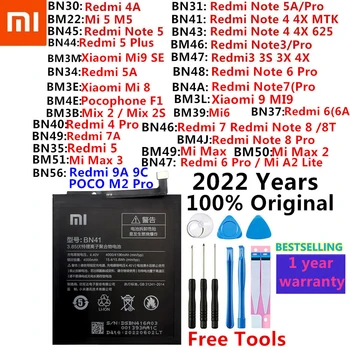  Original Baterie Xiaomi Mi Redmi Notă Max se Amestecă 2 A2 3 3 3X 4X 4 4A 5 5A 5S 5X M5 6 6A 7 7A 8 8T 9 Mi9 SE Pro Plus Lite baterii