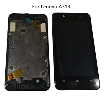  Original Pentru Lenovo A319 Display LCD+Touch Screen Digitizer Asamblare Pentru Lenovo A319 Display Cu Rama Piese de schimb