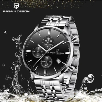  PAGANI DESIGN la Modă Simplu Bărbați Cuarț Ceas din Oțel Inoxidabil 46mm 30m rezistent la apa Automată Cronometru Relogo Masculino
