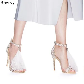  Pantofi de cristal de Vară Femeie sandale bling bling stras acoperire decor Sexy cu toc Pompe de toc subțire de sex feminin rochie de petrecere pantofi