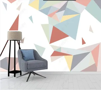  Personalizat papel parede Moderne abstracte triunghi geometrie pentru camera de zi dormitor canapea fundal decor de perete tapet