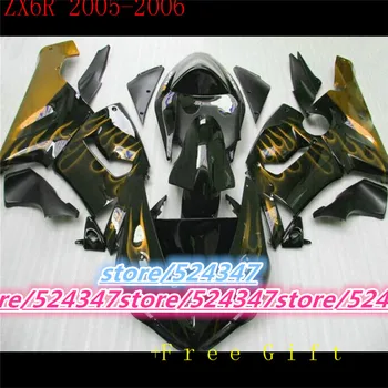  Piața de vânzări la cald producătorii ZX6R 05 06 ZX6R, 636, 2005, 2006 buna cerneală neagră motocicleta carenaj de galben pal flacără