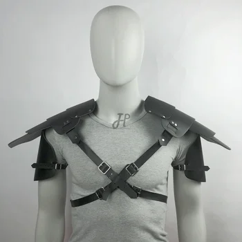  Piele Spaulder Medieval Pauldrons Nit Războinic Viking Gladiator Samurai Cavaler Luptă Umăr Armura Costum Petrecere Recuzită Bărbați