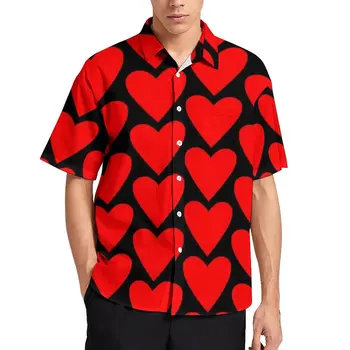  Poker Inima Rosie Camasa Casual Om Valentine Zi De Zi Cu Zi Tricou Cool Bluze Cu Maneci Supradimensionate