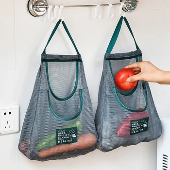  Portabil Reutilizabile Pungi Lavabil, Sac De Plasă De Legume Fructe De Cumpărături Plasă Șir Agățat Saci De Bucătărie Organizator Geantă De Mână
