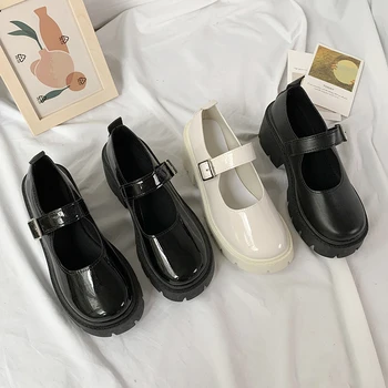  Primăvara anului 2022 Nou Single Pantofi pentru Femei cu Talpă Stil englezesc Mici Pantofi de Piele de O Cataramă de Mary Jane Pantofi pentru Femei