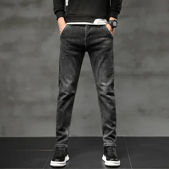  Primăvara Blugi Barbati Streetwear Confortabile, Lejere Pantaloni Drepte coreea Moda Trend de Personalitate Simplitate Casual Pantaloni din Denim