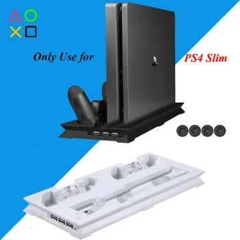  PS4 Slim Stand Vertical Baza Cooler de Racire Fan Controler Încărcător Cu 3 Porturi USB Pentru Playstation4 PS4 Slim + 4 Capace Accesoriu