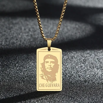  QIAMNI Băiat Cool Oameni Ernesto Che Guevara Tag Portret Cap Pandantiv Colier Revoluționar Precursor de Suveniruri Bijuterii 