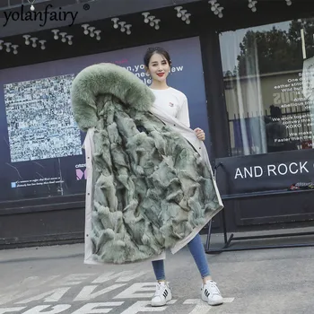  Real Haină de Blană pentru Femei Haină de Blană de Vulpe pentru Femei Haine 2020 coreeană de Moda Blană Haina Haina de Iarna Femei Manteau Femme HL001 YY1075