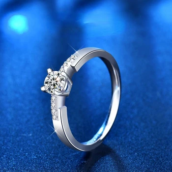  Real Moissanite Inel De 0,5 Carate de Nunta pentru Femei Inel Argint 925 Diamond Accesorii Fine