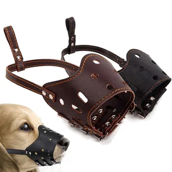  Reglabil respirabil masca din piele PU de companie câine bot anti-musca musca preveni guma de siguranță mic câine mare provizii