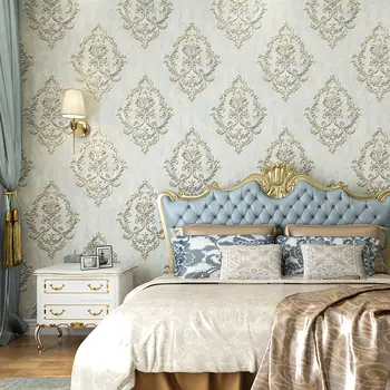  Relief Tapet Damasc Dormitor Living Fundal Model Floral 3D Texturat cu Dungi de Hârtie de Perete Decor Acasă