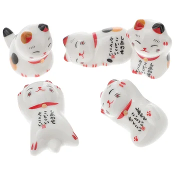  Restul Bețigașele Betisoarele Titularul Pisica Ceramica Rack Tacamuri Suport Ceramic Mini Japoneză Se Bazează Norocos Ustensile Lingura Statuie Perie