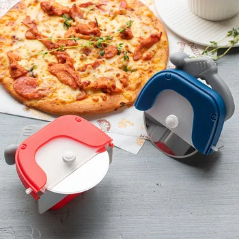  Role Cutter Pizza cu Capac de Protecție Creative Pizza Detașabil și Lavabil din Inox Biscuit Cuțit Tăietor de Pizza Instrumente