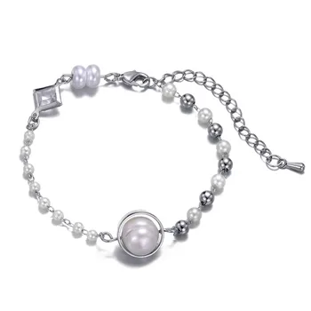  Romantic Perla Rotunda Chrams Bratari Pentru Femei Clar Pătrat Cristal Brățară Bijuterii