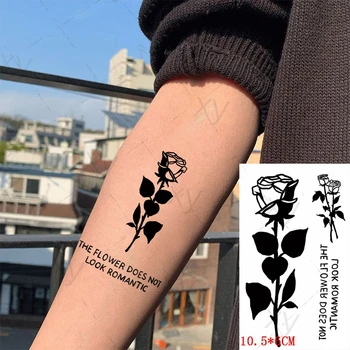  Sexy Crescut Temporar Autocolante Tatuaj Negru Alfabetul englez Tatuaje False rezistent la apă Tatuaje Braț, Mână, Picior de Dimensiuni Mici pentru Femei Fata