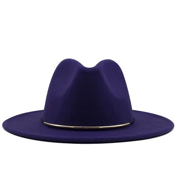  Simplu Stil Nou Femei Bărbați De Lână Simțit Margine Largă De Epocă Jazz Fedora Pălărie Delicatețe Doamna Petrecere De Primavara Toamna Iarna Panama Capac