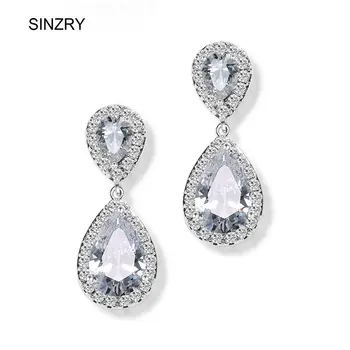  SINZRY hot nou culoare alb AAA zircon cubic waterdrop mireasa nunta legăna Cercei pentru femei la modă de bijuterii