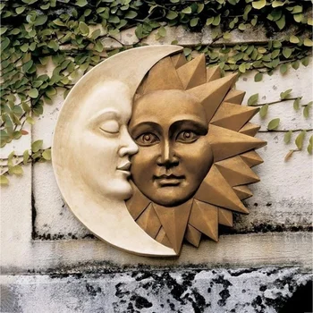  Soarele și Luna Perete Sculptura Cerești Icoane de Astronomie Gradina Decor în aer liber Sun Catcher Vintage Decor Acasă Ornament