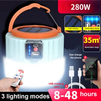  Solar LED Camping Lumina USB Reîncărcabilă Bec Pentru Cort Exterior Lămpi Portabile Lanterne Lumini de Urgență Pentru GRĂTAR, Drumeții Lumina