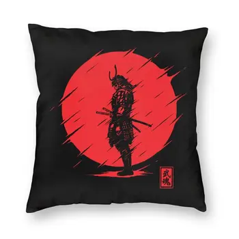  Spiritul De Samurai Pătrat De Pernă Decor Acasă Soare Roșu Japonez Armura Războinic Canapea Pernă Acoperă Pernă Pentru Camera De Zi