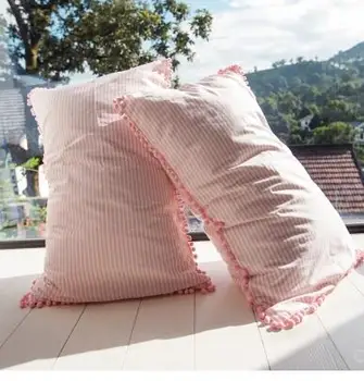  Stil Nordic bumbac fata de perna pat decorativ cu dungi/ carouri singură pernă acoperă 48 X74cm fata de perna dormi