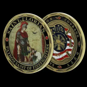  Sua Sfântul Florian Foc De Suveniruri Monede Foc Guardian Sacru Volo Monede Comemorative De Comerț Exterior Vopsea De Metal Medalii
