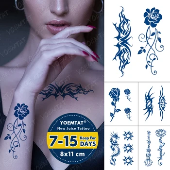  Suc De Durată Impermeabil Tatuaj Temporar Autocolant Flori De Trandafir Masca De Ochi Totem Flash Tatuaje Bărbat Body Art Fals Tatuaj Feminin
