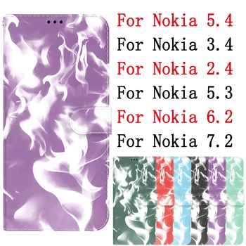  Sunjolly Pentru Nokia 5.4 3.4 2.4 5.3 6.2 7.2 Caz Acoperire coque din Piele Flip Card de Portofel Stand